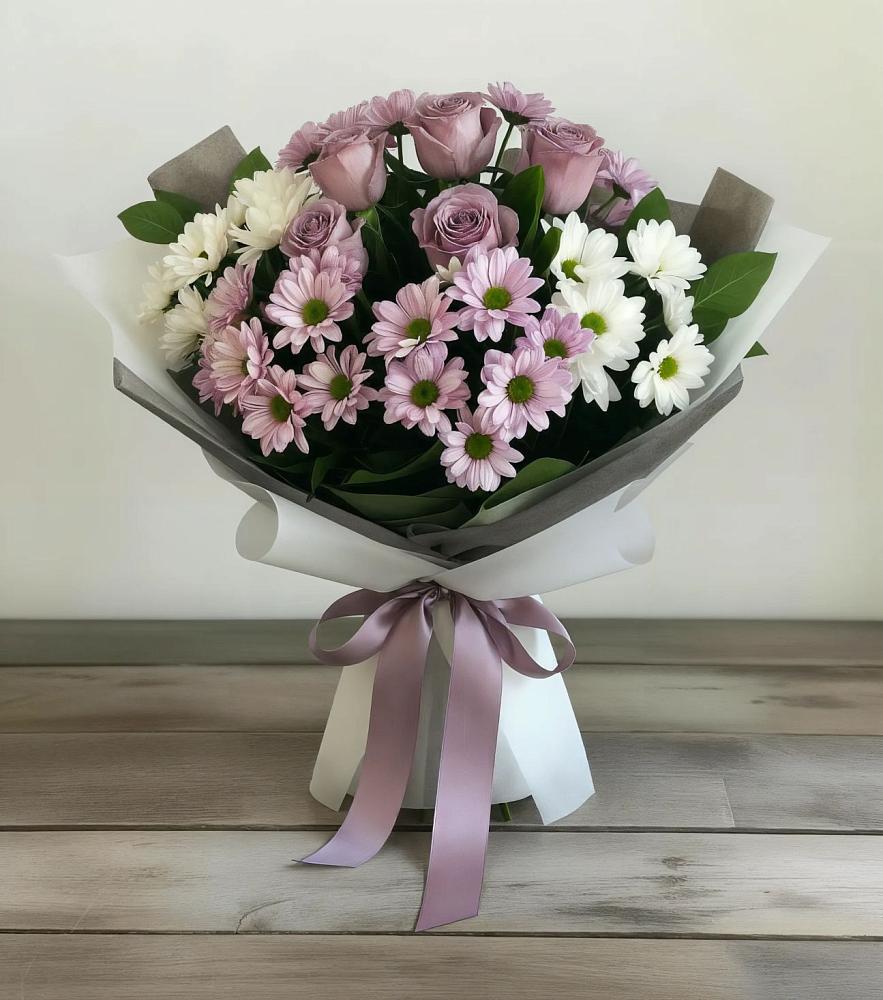 Букет цветов из: Хризантемы и Розы в Расшеватской