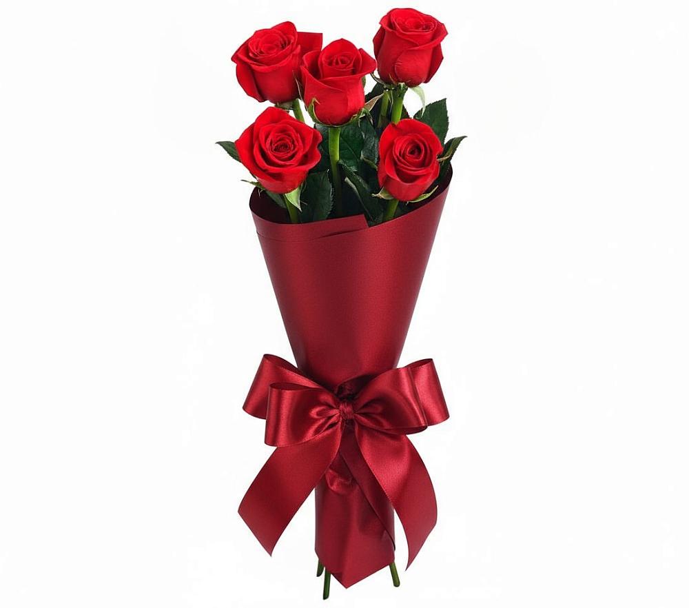 Букет 5 Красных роз Эдлесс Лав в Расшеватской