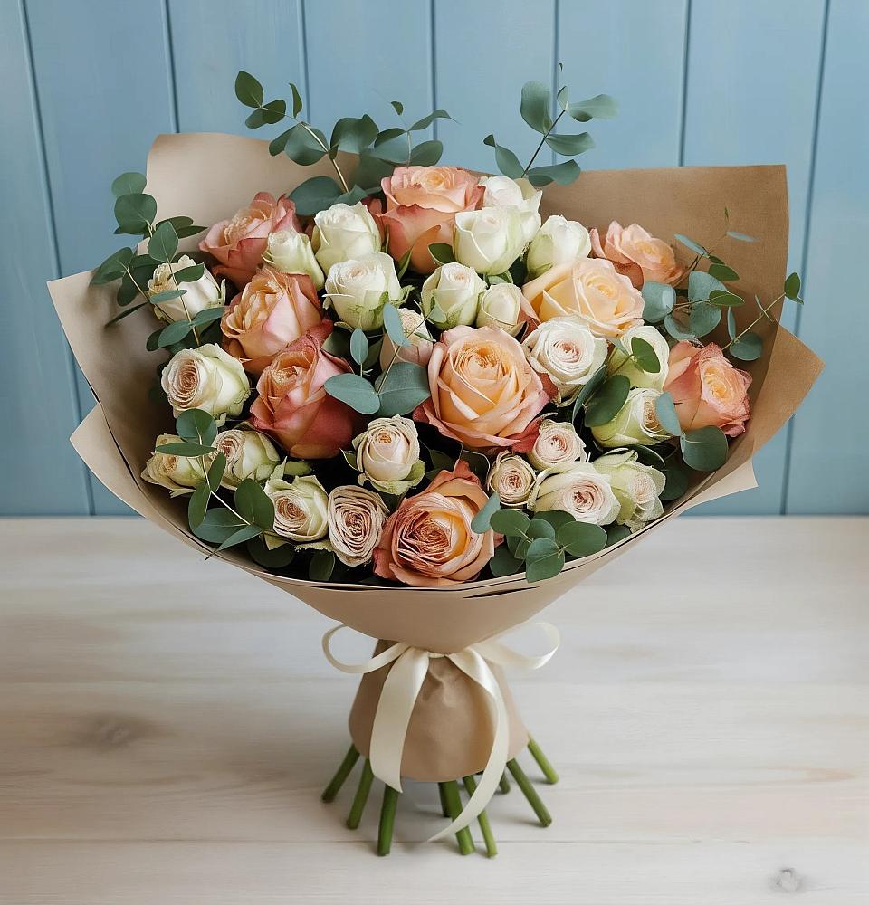 Букет цветов из: Альстромерии и Розы в Расшеватской