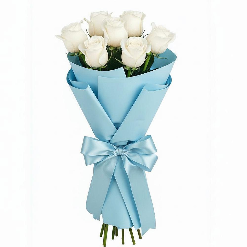 Букет 7 белых роз Проуд в Расшеватской