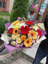 Букет цветов из:  Герберы, Ромашки, Хризантемы, Розы и Подсолнухи #REPLACE_PRED# Расшеватской