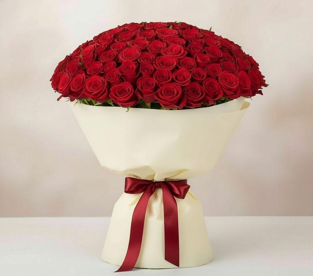 Букет 101 Красная роза Милано в Расшеватской