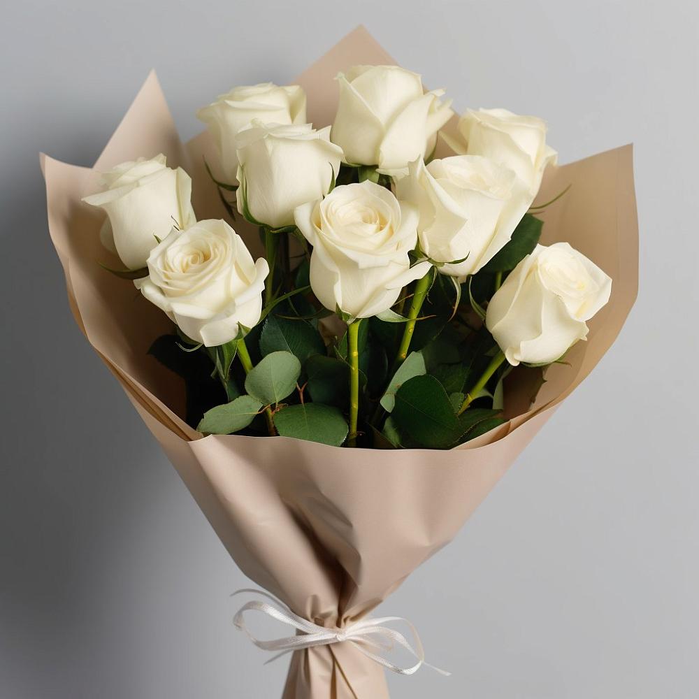 Букет 9 Белых роз Эдлесс Лав в Расшеватской