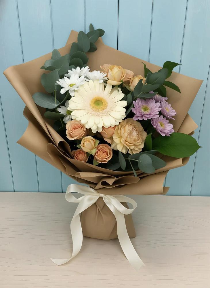 Букет цветов из: Герберы и Хризантемы в Расшеватской