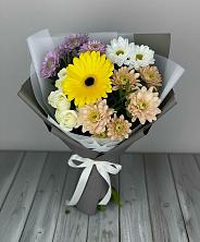 Букет цветов из:  Розы, Герберы и Хризантемы в Расшеватской