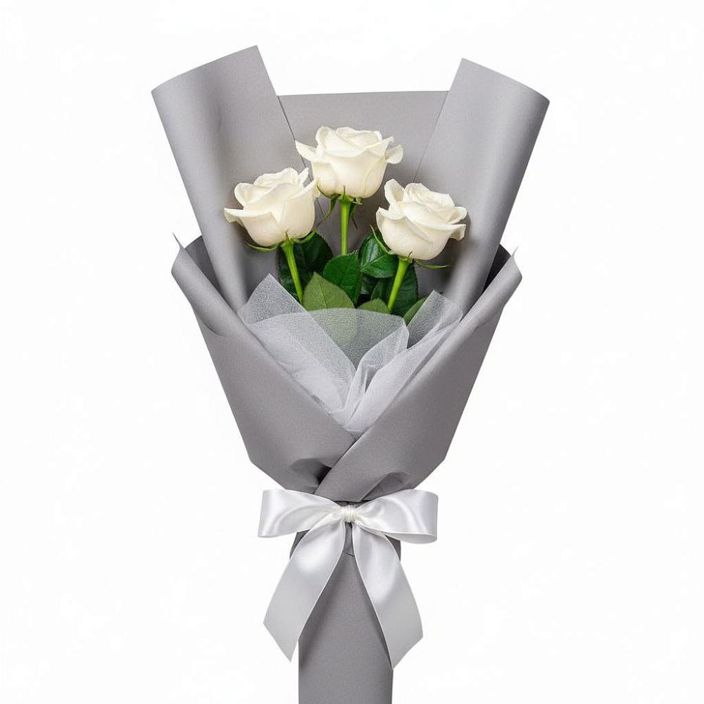 Букет 3 белые розы в Расшеватской