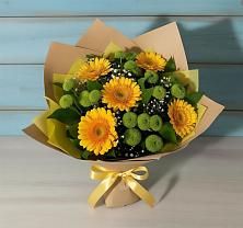 Букет цветов из:  Герберы и Хризантемы в Расшеватской