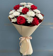 Букет цветов из:  Розы и Хризантемы в Расшеватской