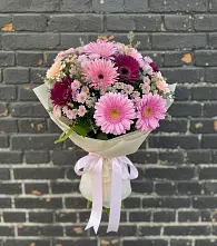 Букет цветов из:  Герберы и Хризантемы в Расшеватской
