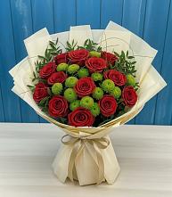 Букет цветов из:  Розы и Хризантемы в Расшеватской
