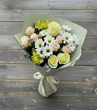 Букет цветов из:  Альстромерии, Розы и Хризантемы в Расшеватской