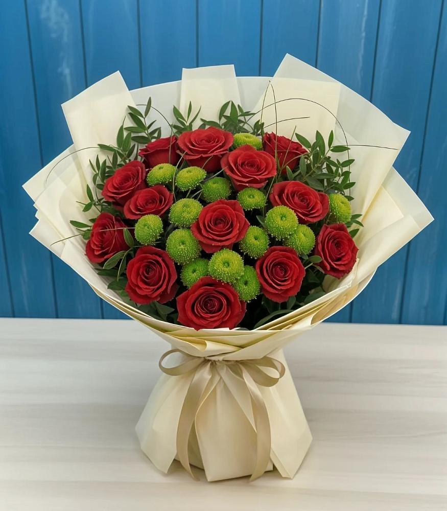 Букет цветов из: Розы и Хризантемы в Расшеватской