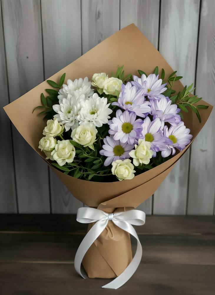 Букет цветов из: Хризантемы и Розы в Расшеватской